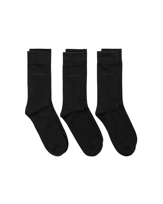 Gant Black 3 Pack Soft Cotton Socks for men