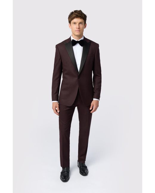 Antique Rogue Blue Burgundy Texture Dinner Slim Fit Jacket for men