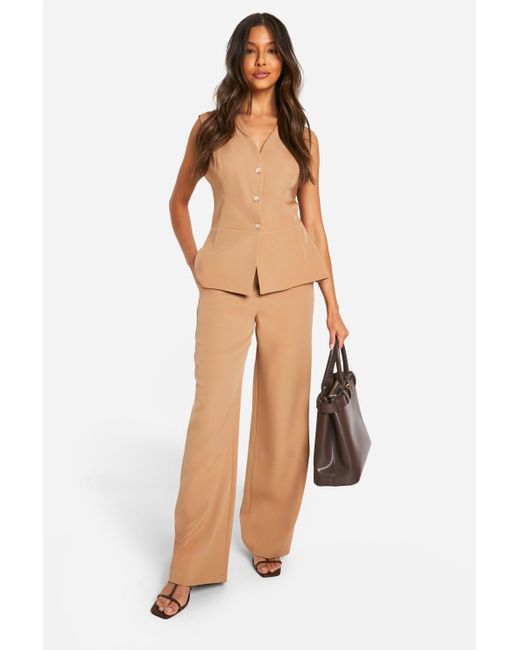 Boohoo Gray Tailored Straight Leg Trouser