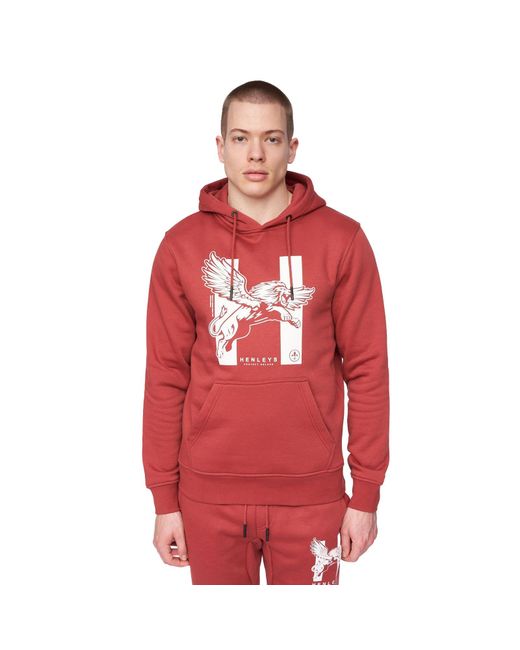Henleys Red Curveball Hoodie for men
