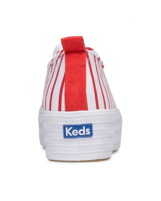 Keds Pink Triple Up Breton Stripe Canvas & Shoes