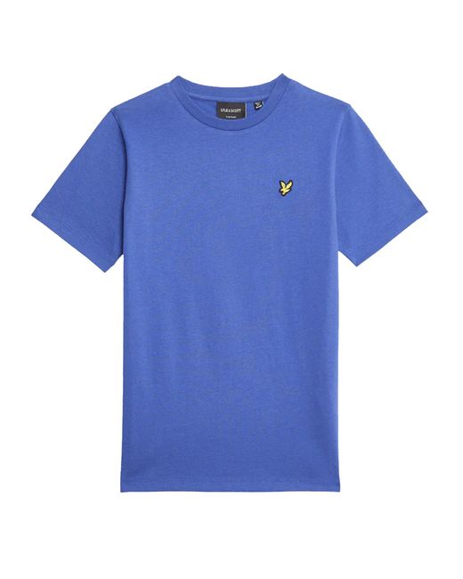 Lyle & Scott Blue Short Sleeve T Shirts Regular Fit Crew Neck Summer Cotton Tee for men