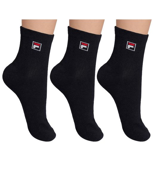 Fila Black Pack Of 3 Ankle Socks For And F9303