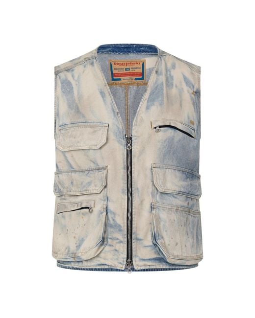 DIESEL Blue D Samp S Giacca Gilet for men