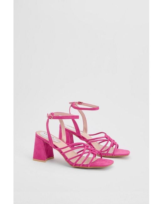 Oasis Pink Hettie Strappy Block Heel Sandals