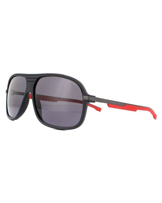 Boss Gray Aviator Matte Polarized Sunglasses for men