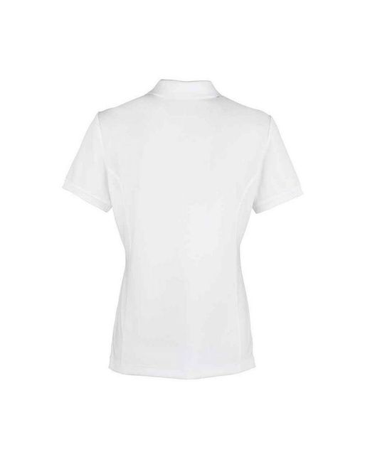 PREMIER White Ladies Coolchecker Pique Polo Shirt