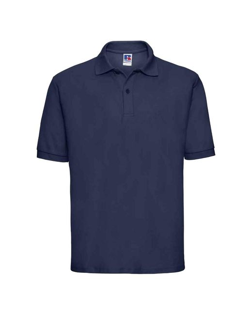 Russell Blue Adult Classic Polycotton Polo Shirt (French)