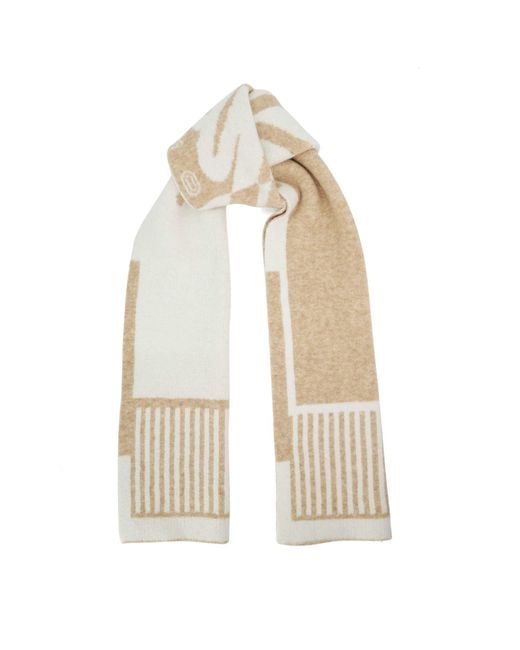 Dune Natural Loud Knitted Slogan Scarf