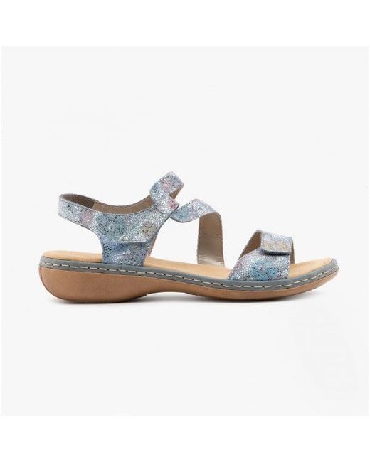 Rieker Blue 659C7-90 Ladies Leather Sandals Multi