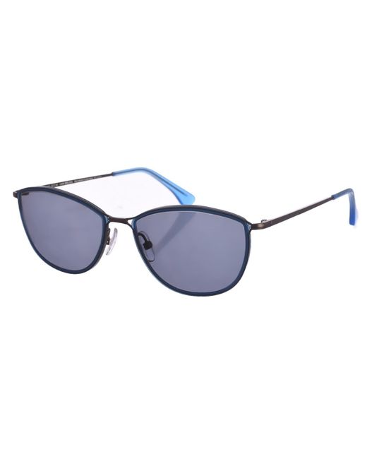 Zen Blue Acetate And Metal Sunglasses With Cat-Eye Shape Z485