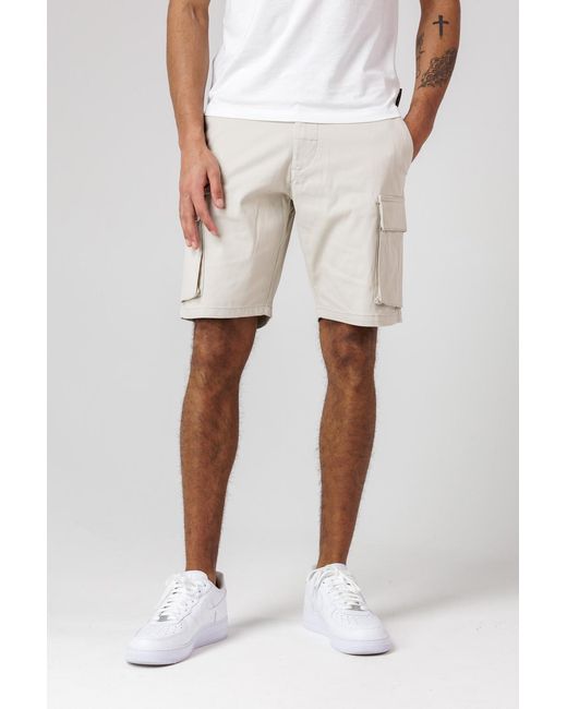 French Connection Natural Cotton Cargo Shorts for men