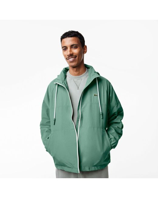 Lacoste Waterafstotende Jas Met Afneembare Capuchon In Groen in het Green voor heren