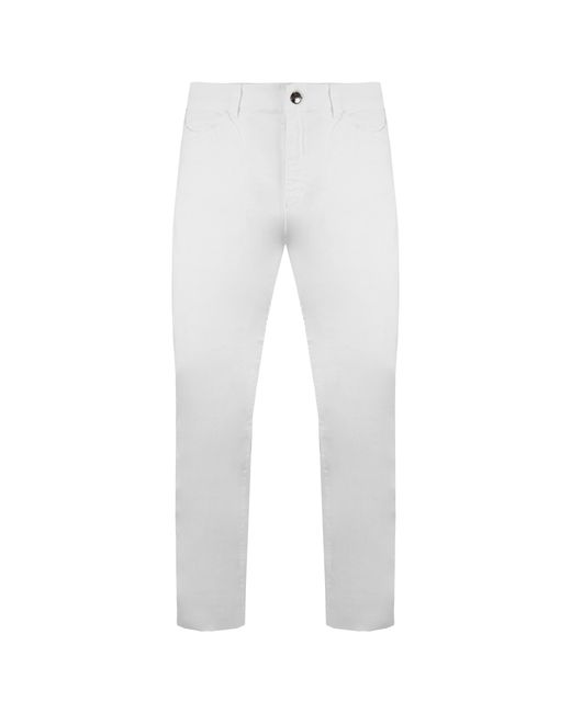 Armani White Emporio J18 Slim Fit High Waist Jeans