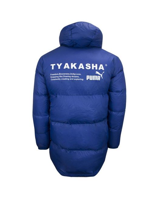 PUMA Blue X Tyakasha Woven Down Parka Hooded Padded Coat 595561 39 for men