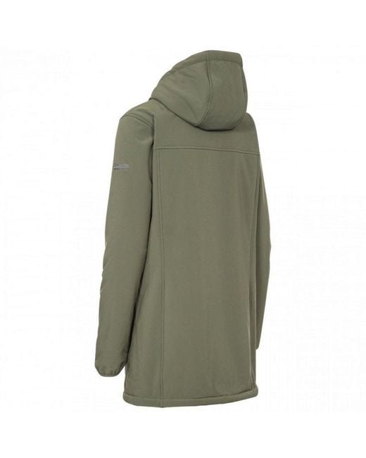 Trespass Green Ladies Kristen Longer Length Hooded Waterproof Jacket