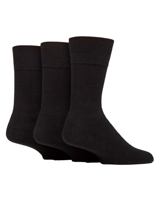 Gentle Grip Black 3 Pack Ladies And Non Elastic Sport Socks for men