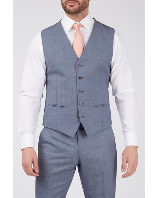 Scott Blue Sharkskin Waistcoat for men