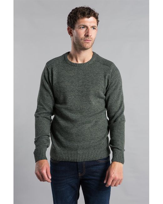 Kensington Eastside Gray Recycled Cotton Twist Crew Jumper for men