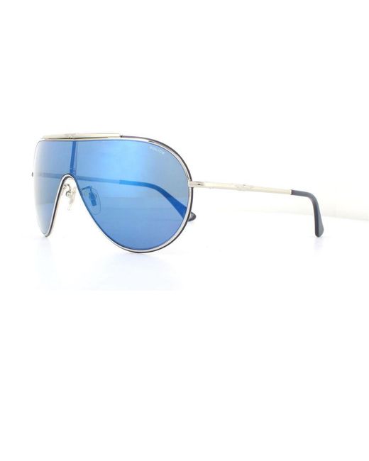 Police Blue Shield And Smoke Mirror Sunglasses Metal for men
