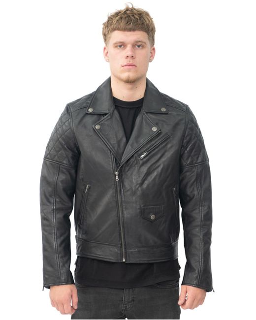 Infinity Leather Gray Cross Zip Biker Jacket for men