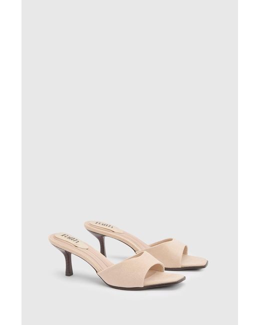 Faith Pink Mia Faux Suede High Heeled Mules