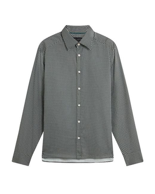 Ted Baker Gray Jozef Mini Geo Print Khaki Shirt for men