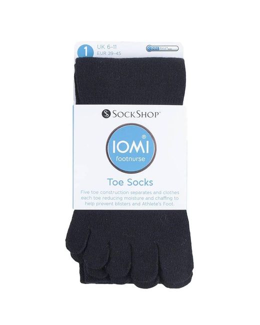IOMI Blue Ladies Lightweight Cotton Toe Socks For Athletes Foot for men