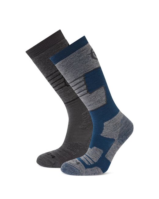 TOG24 Blue Linz 2 Pack Ski Socks Marl/Jewel Wool