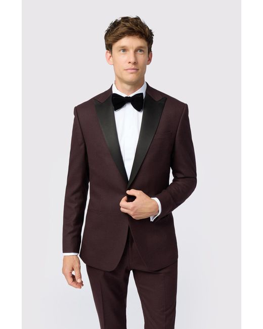 Antique Rogue Blue Burgundy Texture Dinner Slim Fit Jacket for men
