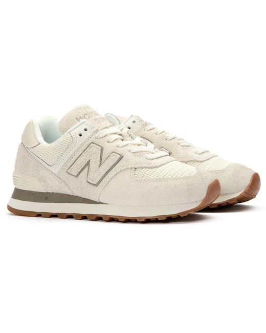 New Balance White 574 Trainers