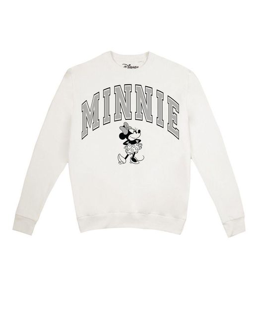Disney White Ladies Collegiate Minnie Mouse Sweatshirt ()