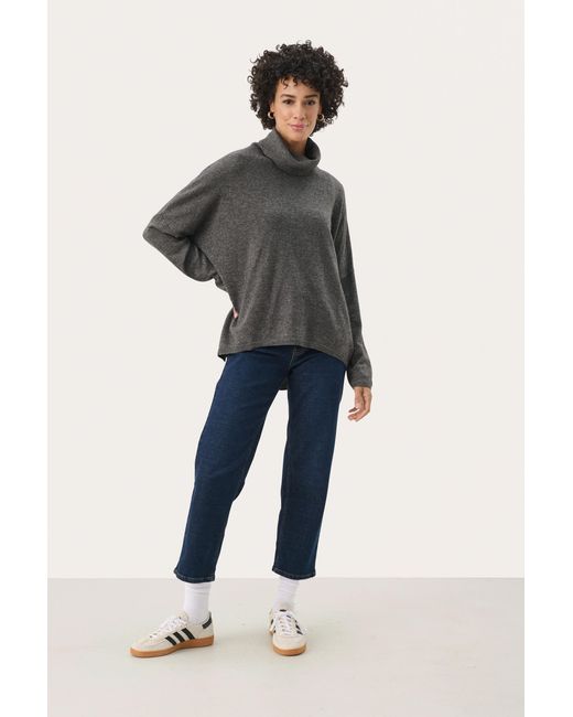 Part Two Pullover Loose Fit Dark in het Blue