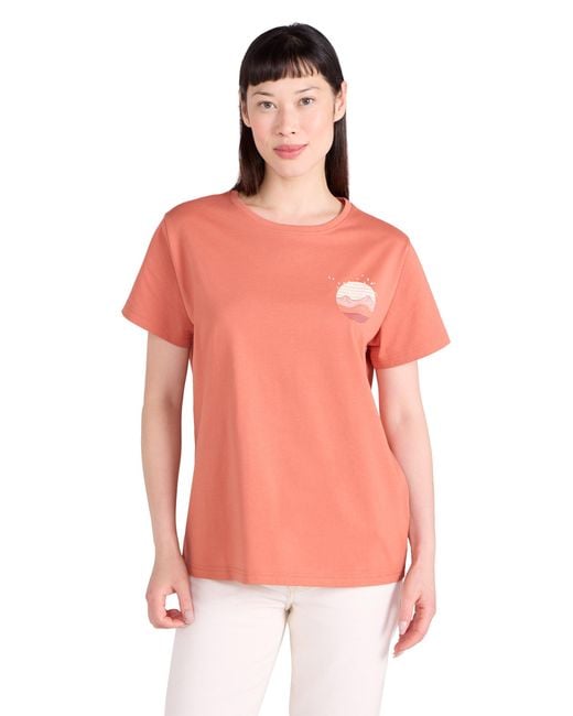 Mountain Warehouse Pink Bird Printed T-Shirt Cotton Loose Fit Breathable Top