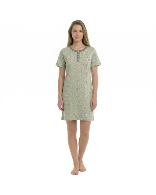 Kisses&Love Green Short-Sleeved Cotton Nightgown Kl45000