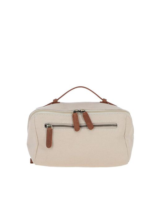 Fenland Sheepskin Natural Real Leather X Canvas Washbag for men