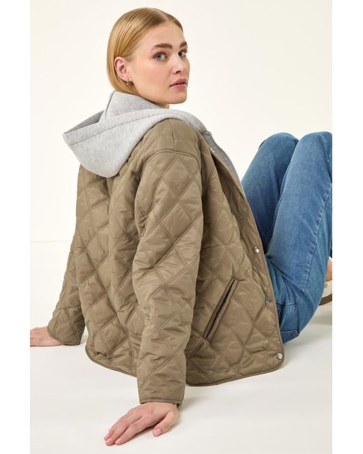 Roman Green Quilted Hooded Jacket