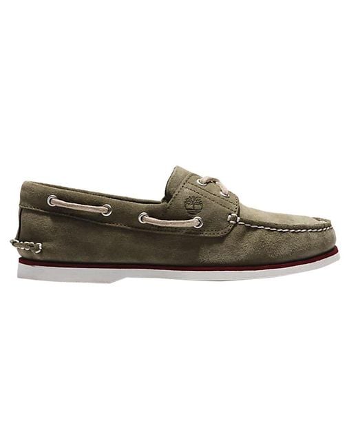 Timberland Green Classic Boat Shoes Leather for men