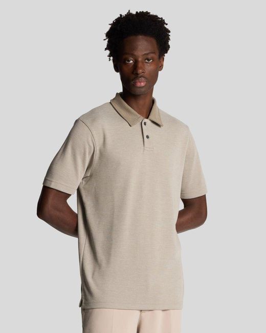 Lyle & Scott Natural Two Tone Polo Shirt for men