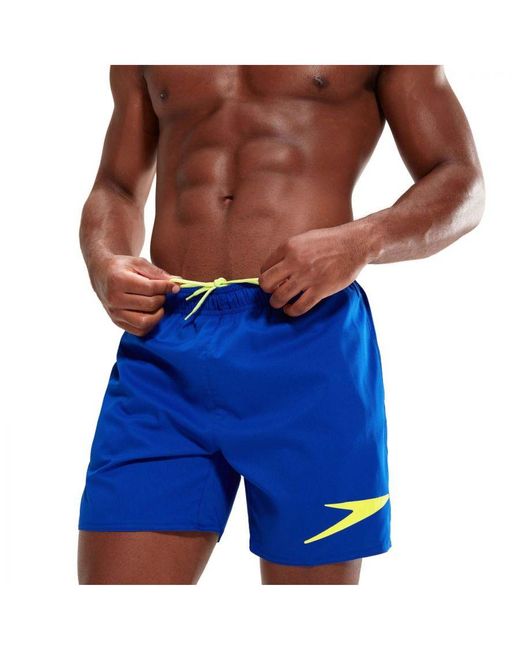 Speedo Blue Sports Solid 16 Inch Water Shorts for men
