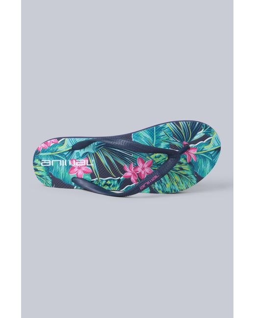 Mountain Warehouse Blue 'Oceana' Printed Flip Flops Lightweight Slip On Walking Beach Slippers