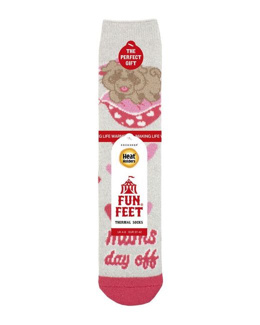 Heat Holders White Ladies Cosy Novelty Socks