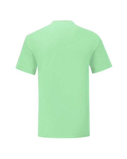 Fruit Of The Loom Green Iconic T-Shirt (Pack Of 5) (Neo Mint) for men