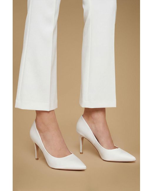 Oasis Natural Bridal Keira Textile High Heel Court Shoes
