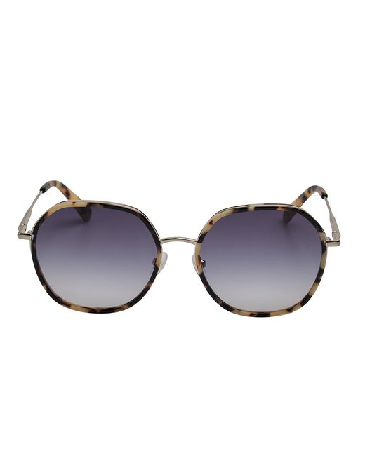 Longchamp Brown Hexagonal Metal Sunglasses With Acetate Frame Lo163S