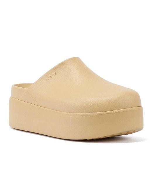 CROCSTM Natural Dylan Platform Damen Holzclogs