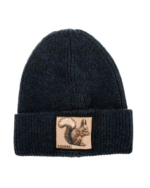 John Frank Blue Hat With Hem And Label On The Front Jfbn18W04 for men