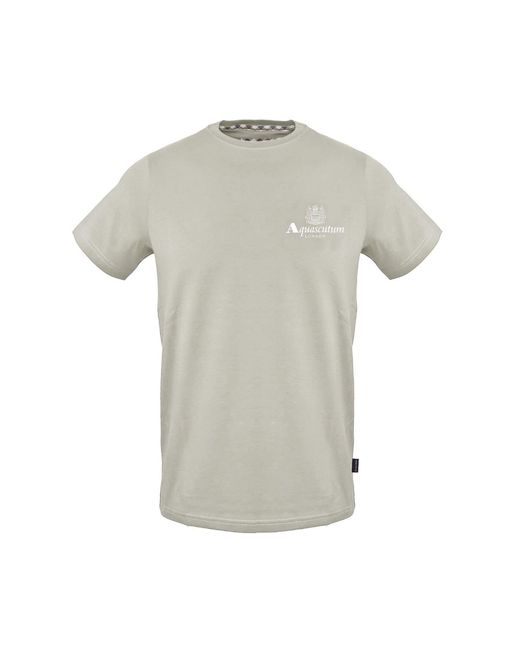Aquascutum Gray Crew Neck Short Sleeve Regular Fit T-Shirt for men