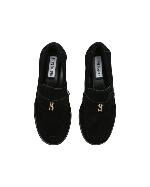 Steve Madden Black Suede Morgen Loafers