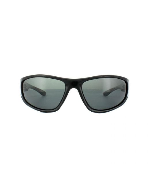Polaroid Gray Wrap Shiny Polarized Sunglasses for men